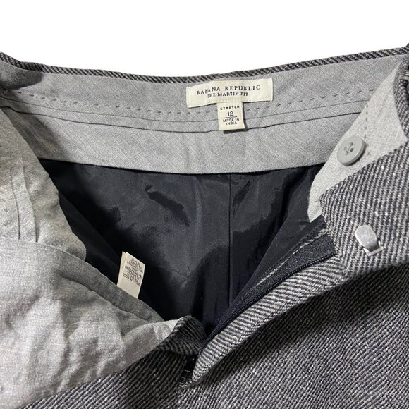 Banana Republic The Martin Fit Trouser Pants Stretch Pockets Grey Size 12 Women - Picture 7 of 11